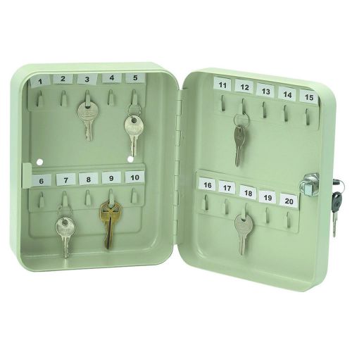 20 HOOK STEEL KEY BOX STORAGE W/ LOCK WALL MOUNTABLE