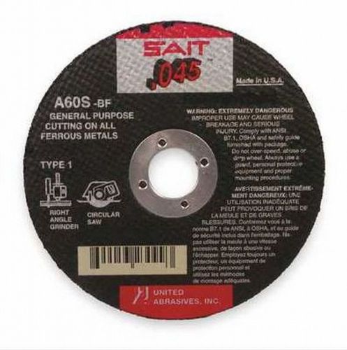 UNITED ABRASIVES-SAIT 23101 Abrasive Cut Off Wheel, 4-1/2&#034; x 0.045 x 7/8&#034;