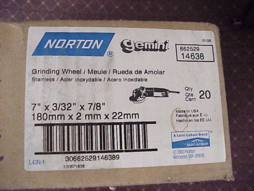 NORTON 7 X 3/32 X 7/8 WHEEL GEMINI, 66252914638 , 20 DS