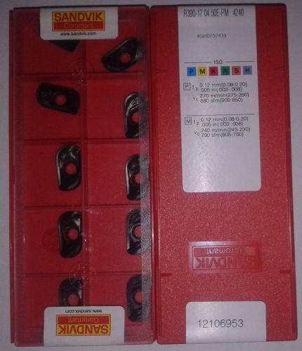 20 pcs. sandvik r390-17 04 50e-pm 4240 milling inserts r390-170450e-pm 4240 r390 for sale