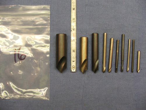 Spotting drills mixed lot of 10 2 flute various sizes hss 5/8&#034; trw twist bit 16 for sale