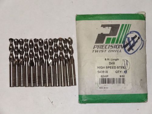 13x ptd 9/32&#034; ez40p screw machine hss 135° precision parabolic twist drills usa for sale