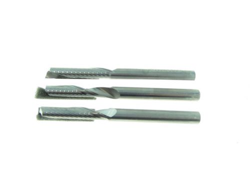 Nip lot of 3 lmt-onsrud 1/4&#034; solid carbide one flute upcut o flute tool bits for sale