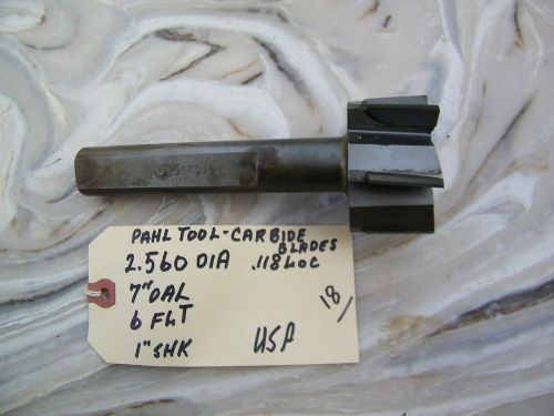 PAHL TOOL - REAMER - 6- CARBIDE FLUTES - 2.56&#034; DIA. USA,