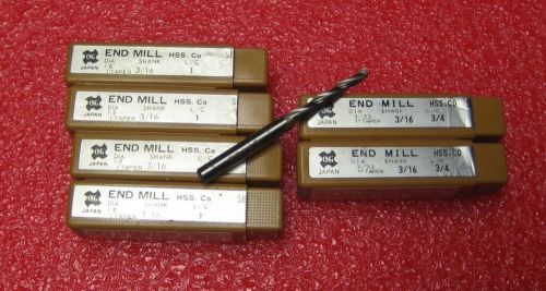 1 degree tapered end mills  hss -co osg, quanity 6 for sale