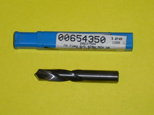 3/8&#034; Solid Carbide Screw Machine Length Drill Bit 1 1/4&#034; Flute Length NEW
