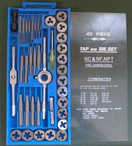 40PC PRO TOOL CUTTING SCREW THREAD Tap &amp; Die / Dye Set MM/SAE M3-M12 0.5-1.75MM