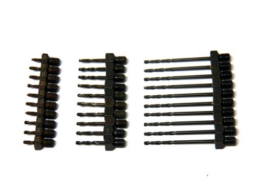 30 Piece 1/4-28 Threaded Drill Bit Lot - #40 - USA Made