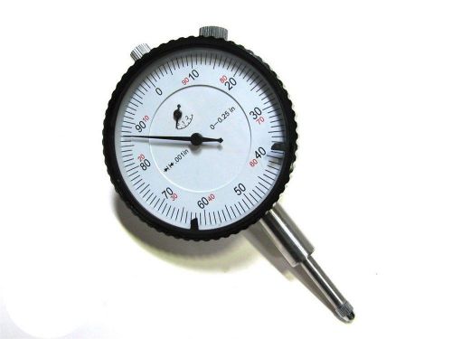 Dial Indicator 2.36&#034; Range 0.25&#034; White Face .001&#034;