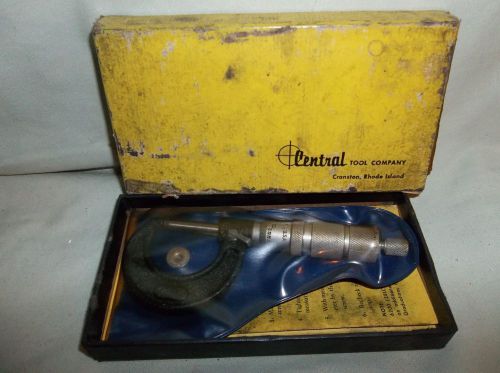 0-1&#034; CENTRAL TOOLS MICROMETER W/ORIGINAL BOX