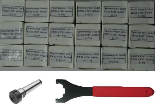 MT3 ER32 Chuck+18 PCs ER32 Collets+Spanner - new