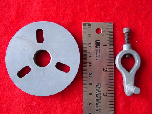 MACHINIST/MINI LATHE Small  Face Plate &amp; Dog 3&#034; with 9/16 X16 Threads