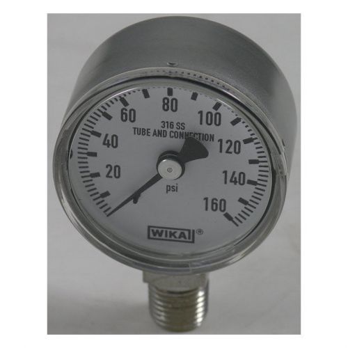 WIKA T131.11 Pressure Gauge, 0-160 PSI, 2&#034; Dial w/ 1/4&#034; NPT Bottom Mount, Dry