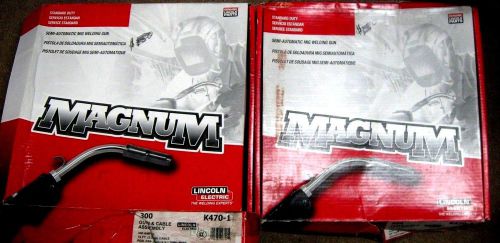 2 lincoln electric magnum k470-1 weld guns w/ liners and tips for both *new* for sale