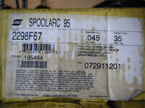 Esab spoolarc 95 0.045 .45 1.1mm pn 2298f67 35lb for sale