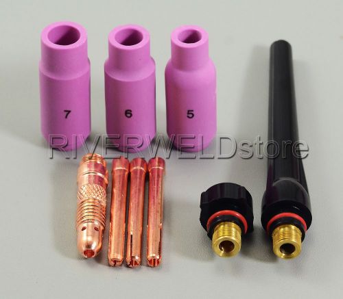 Tig kit &amp; tig collets body &amp; back cap fit tig welding torch sr db wp17 18 26,9pk for sale