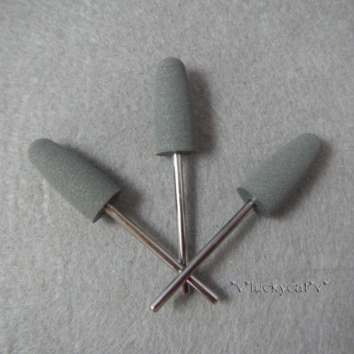 Gray Silicone Rubber polishers Diamond polishing Burs 2.35mm 10pcs