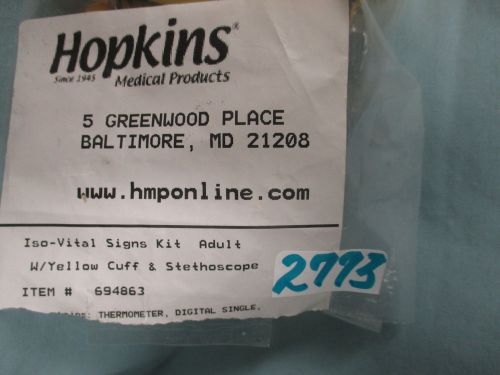 694863 HOPKINS ISO-VITAL SIGNS KIT - ADULT