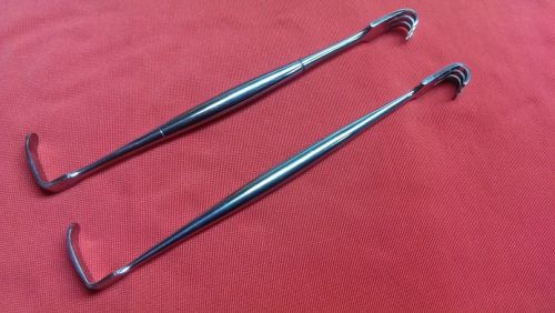 2 PCS ASSORTED SENN MULLER RETRACTOR 6.25&#034; SHARP + BLUNT PRONGS SURGICAL