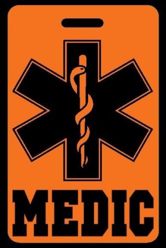 Orange MEDIC Luggage/Gear Bag Tag - FREE Personalization - New