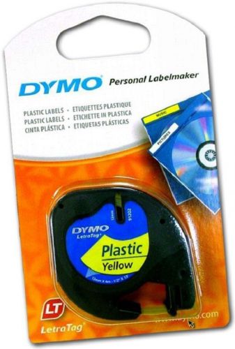 DYMO LETRATAG LABEL PLASTIC YELLOW LETRA TAG LT 100 TAPE RUBAN NASTRO GIALLO 4 M