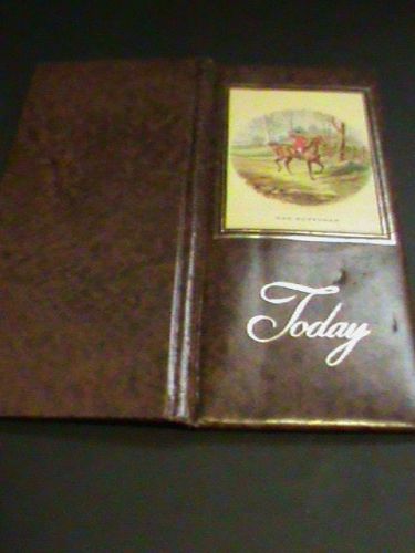 COLLECTIBLE equine huntsman horse date planner memo office desk pad vintage -B4