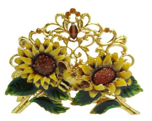 New~Sunflower &amp; Bee Business Card Holder