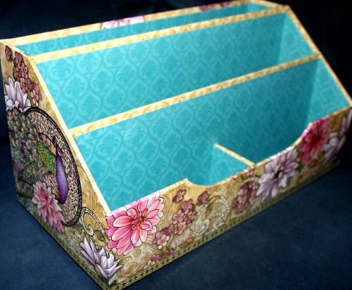 pUNCH sTUDIO Large File/Letter Holder Desk Caddy Organizer - Nouveau Peacock