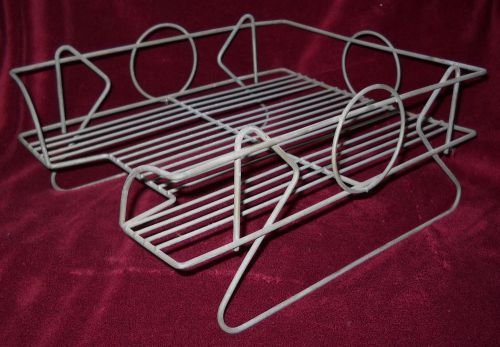 2 Vintage 1940s Wire DESK TRAY Industrial Steam Punk - Art Deco File Box Paper