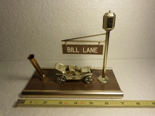 VINTAGE PEN  DESK SET  BILL LANE OLD CAR STREETLIGHT PEN HOLDER RARE BILLY