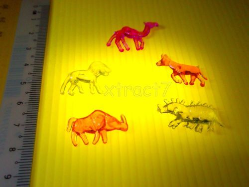 5 Pieces Colourful Land Creatures Set Figurine Figure Plastic Acrylic Toy #3