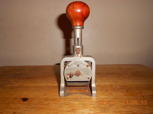 VINTAGE BATES NUMBERING MACHINE 6 WHEEL STYLE E CONSECUTIVE TRIPLICATE +