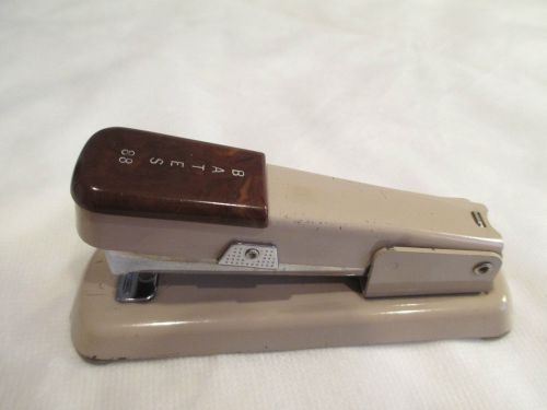 Vintage BATES 88 Desktop Stapler Tan  Good Working Condition