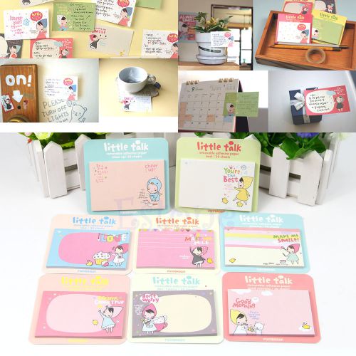 Hot Random 30 Sheets Cute Little Talk Girl Sticker Memo Pads Point It Notes New