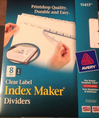 Avery dennison ave-11417 index maker clear label dividers w/ tabs - 8 for sale