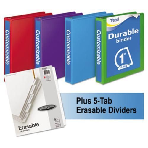 Mead 66514AU D-ring View Binders Bundle Pack, 1&#034; Capacity, 250 Sheet Capacity,