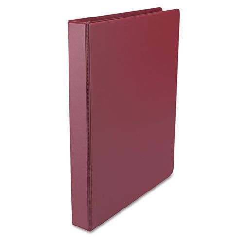 Round Ring Binder, Suede Finish Vinyl, 1&#034; Capacity, Burgundy