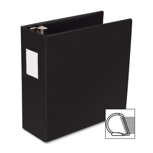 Business Source Slanted D-Ring Binder - 4&#034; -2 Pockets -Black - 1 Ea - BSN33117