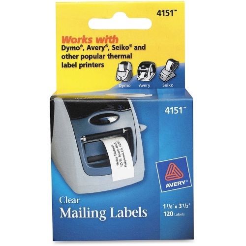 Avery Multipurpose Label - 3.50&#034; Width x 1.13&#034; Length - 120 / Box - Clear