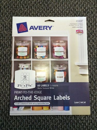 Avery Print To The Edge Arched Square Labels. 12 Labels Per Sheet. Avery 41459