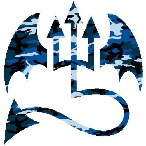 30 Custom Blue Camo Evil Fork Personalized Address Labels