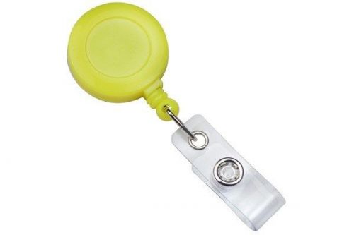 LOT OF 100 NEON YELLOW ID HOLDERS BADGE REELS Belt Clip nurse work card pull