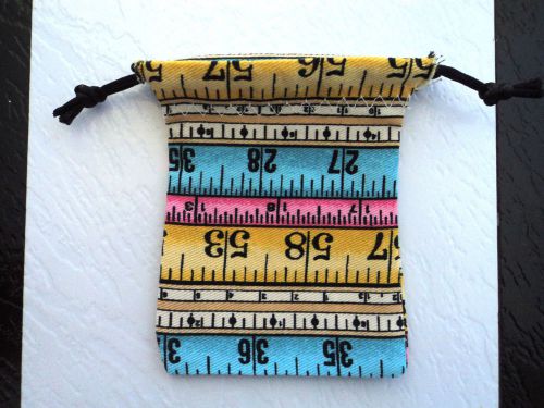 Handmade  ^^ Cotton drawstring tape measure fabric USB carry case  ^^  NEW