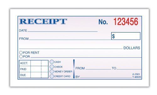 Adams Wire Bound Money/rent Receipt Books - 50 Sheet[s] - Tape Bound - (dc2501)