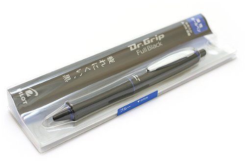 Pilot Dr. Grip Full Black Ball Point Pen, Blue Accents