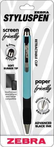 Zebra Stylus Pen with  Advanced Black Ink, Light  Blue Barrel