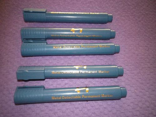 DETECT MET  Metal Detectable Permanent Markers lot of 5 RED