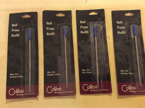 COLIBRI ball point refill MEDIUM POINT BLUE INK lot of 4