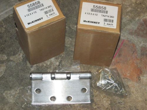 Mckinney door hinges 55858 ta2714 26d 4-1/2&#034; x 4-1/2&#034; 3-hinges per box for sale