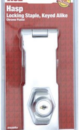 4-1/2&#034; CHROME PLATED LOCKING STAPLE KEYED ALIKE HASP ACE Chrome Steel 5392915